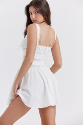 White Lace Trim Mini Dress | Dress In Beauty